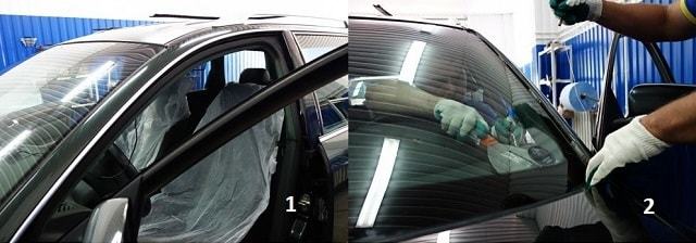 фото этапы установки нового лобового стекла